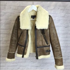 Women’s Sherpa-Lined Faux Suede Jacket